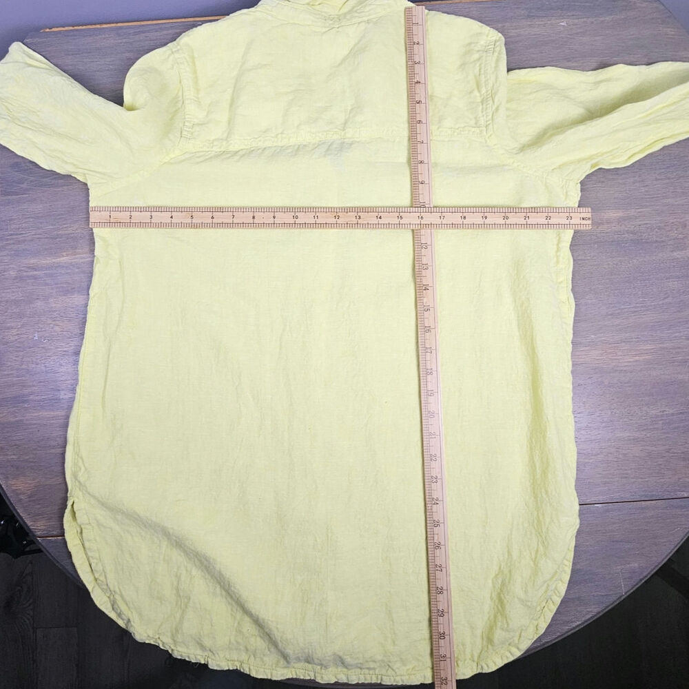 Sigrid Olsen Yellow 100% Linen Button Front Shirt… - image 5